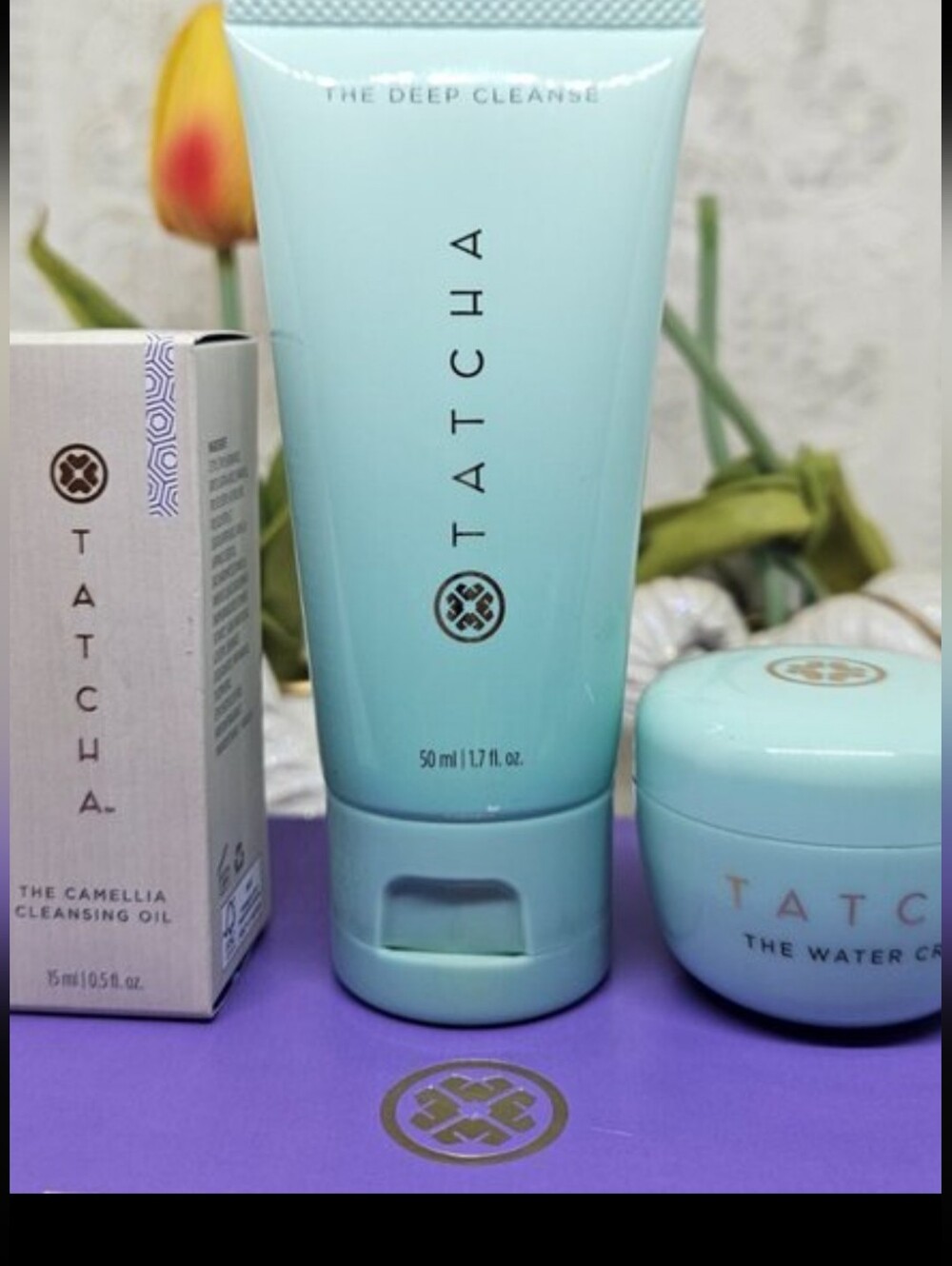 Tatcha Water Cream Matcha Deep Cleanse with Oil Cleanser Travel Set